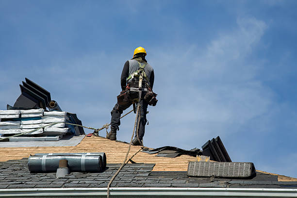 Professional Storm Damage Roof Repair technician working in Wrightstown, NJ